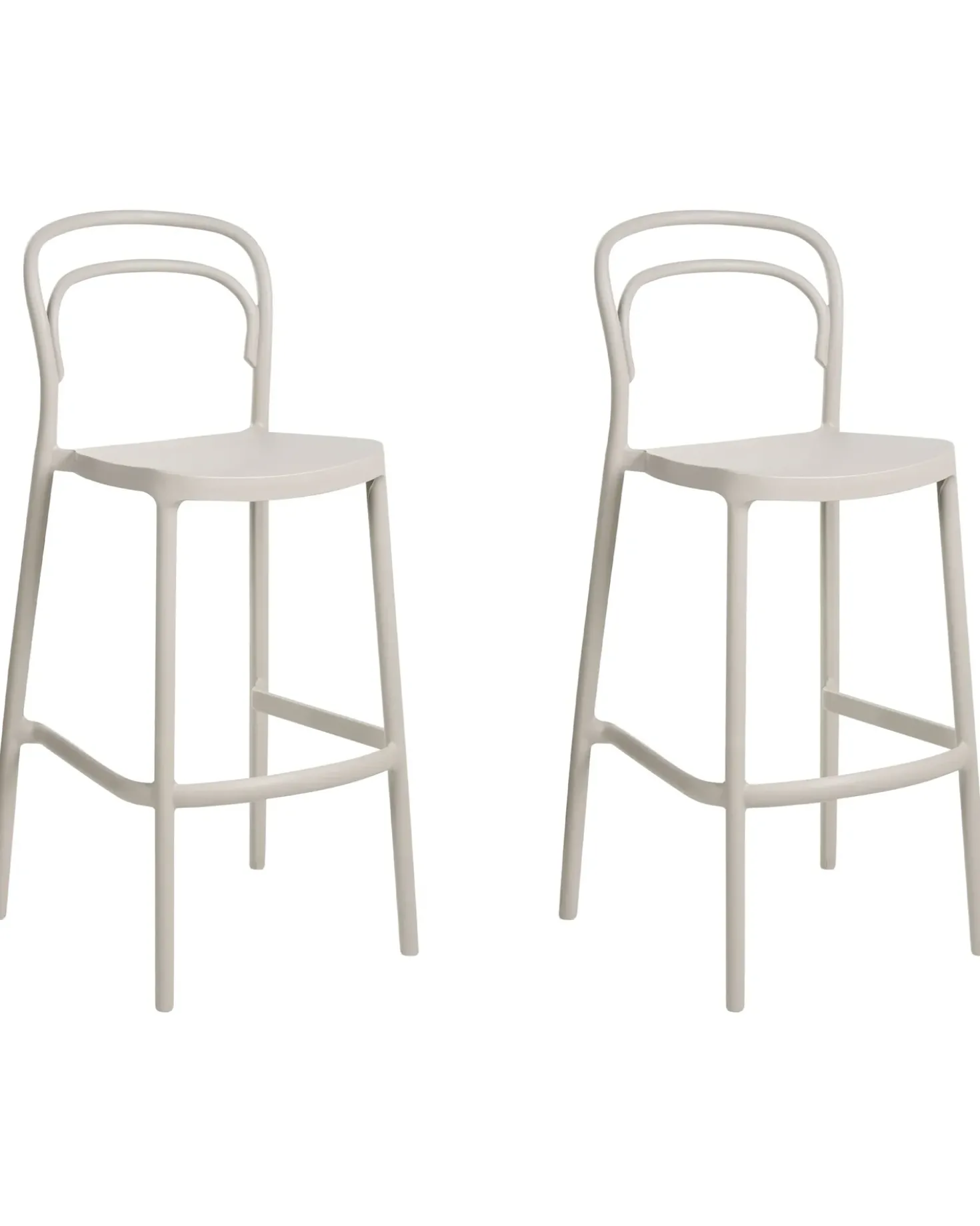 Set di 2 sgabelli da bar per giardino PORANO Beige