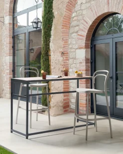 Set di 2 sgabelli da bar per giardino PORANO Beige