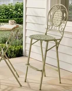 Set di 2 sgabelli da bar per giardino BIVIO Pieghevole Metallo Verde chiaro
