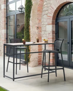 Set di 2 sgabelli da bar per giardino CELLENO Nero