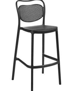 Set di 2 sgabelli da bar per giardino CELLENO Nero