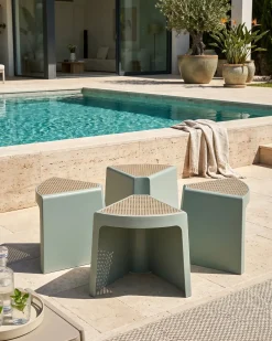 Set di 4 sgabelli da giardino EVROS Verde menta