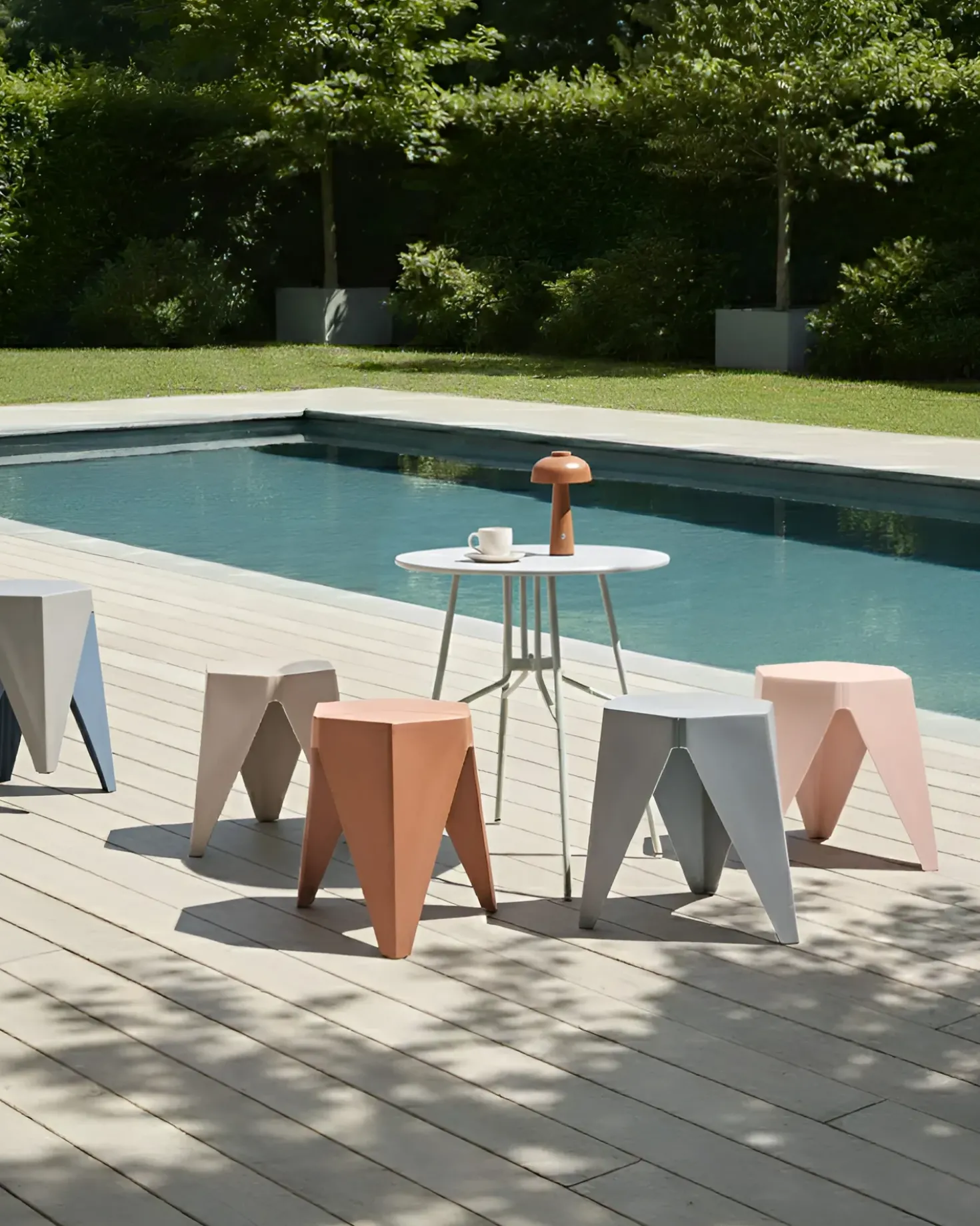 Set di 4 sgabelli da giardino KARAVOS Multicolore