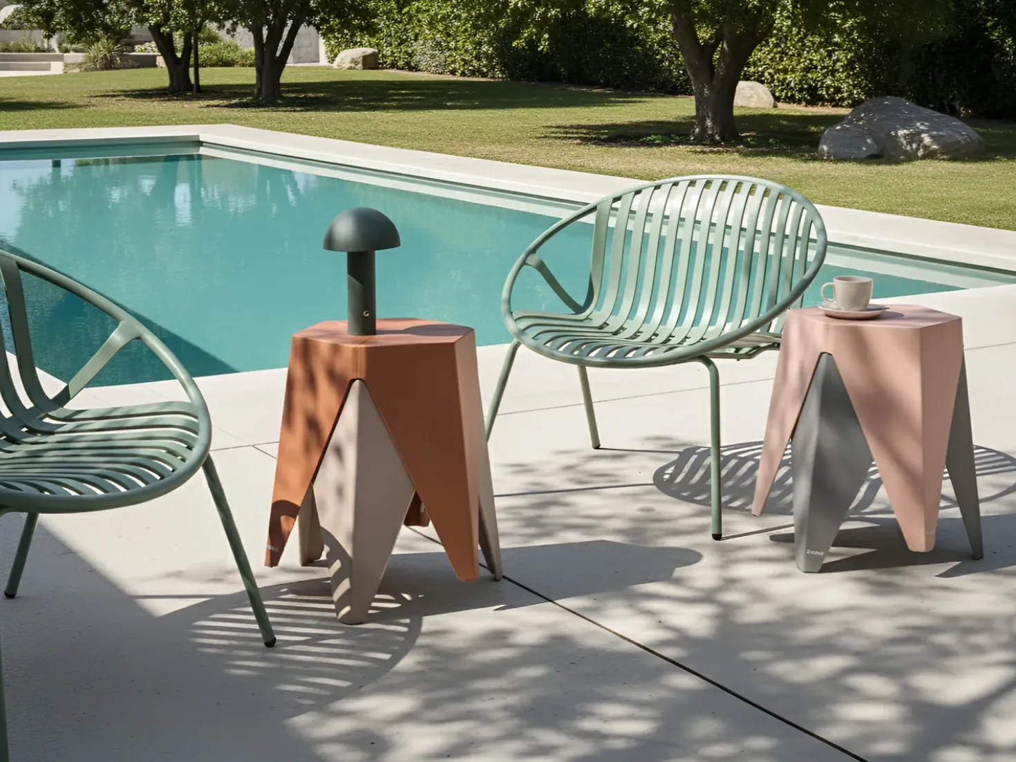 Set di 4 sgabelli da giardino KARAVOS Multicolore