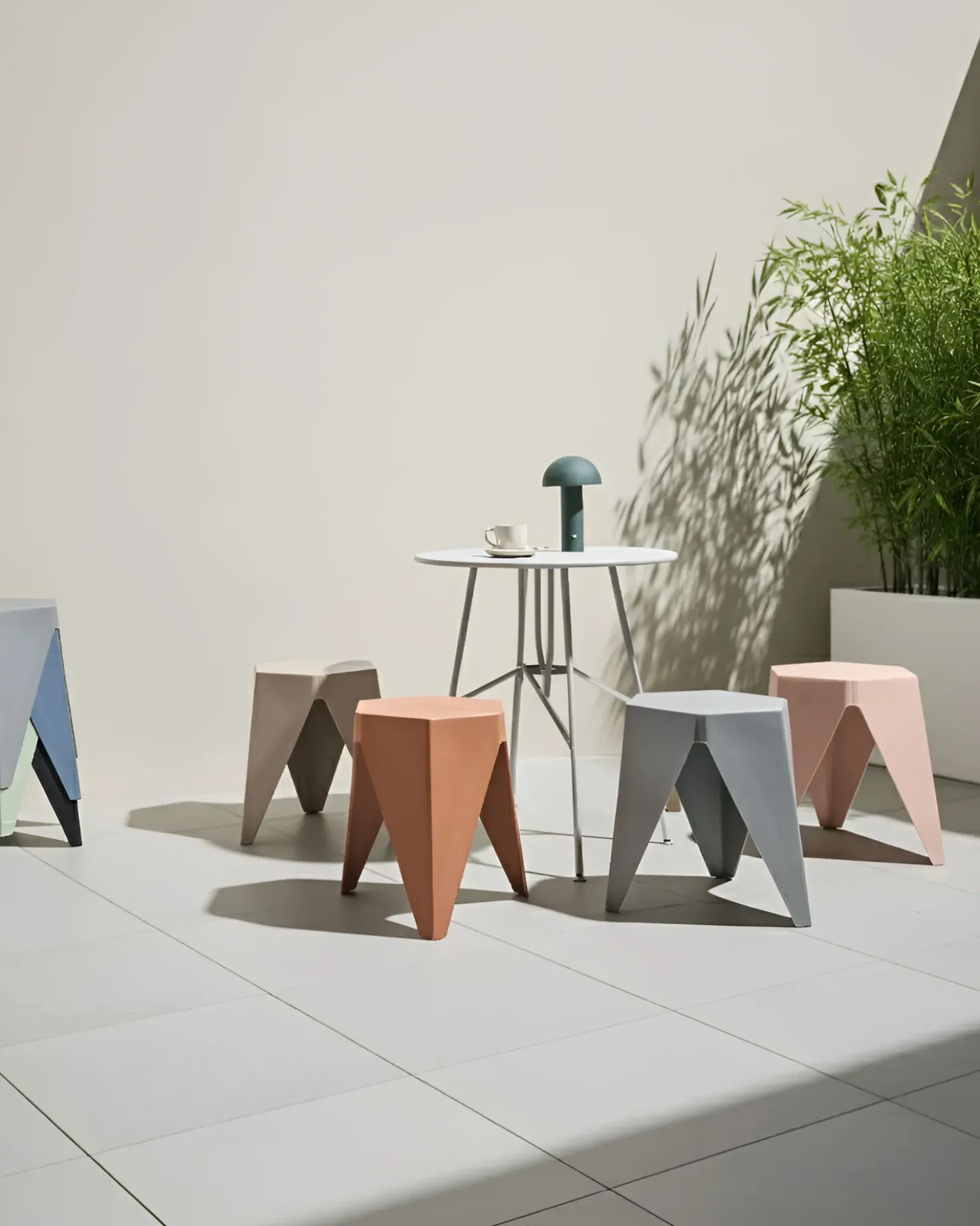 Set di 4 sgabelli da giardino KARAVOS Multicolore