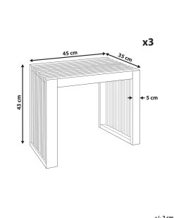 Set di 3 sgabelli da giardino BELLANO Legno d'acacia Marrone