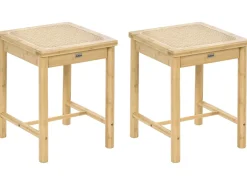 Set di 2 sgabelli EVIRES Bambù Marrone chiaro