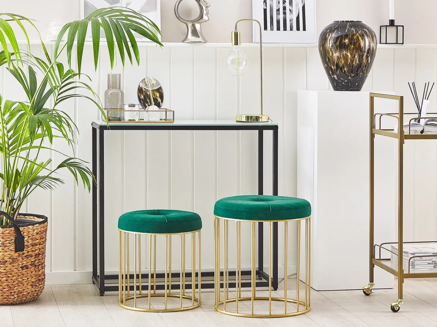 Set di 2 sgabelli LUBBOCK Velluto Verde scuro