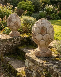 Set di 2 statue da giardino CORRINALDO Pigna Beige