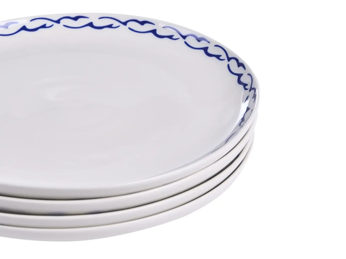 Set di 12 stoviglie AMCHUR Porcellana Bianco/Blu