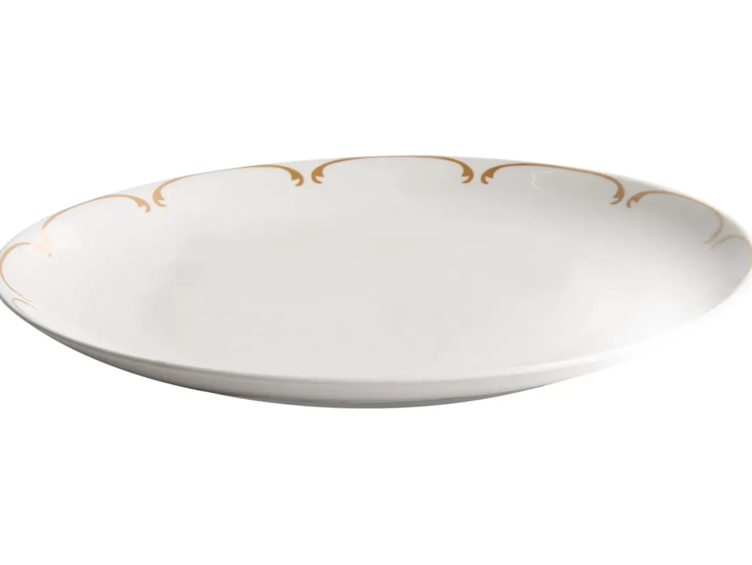 Set di 12 stoviglie CHAROLI Porcellana Bianco/Oro