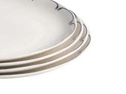 Set di 12 stoviglie CHAROLI Porcellana Bianco/Blu