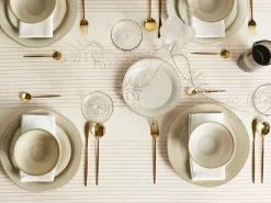 Set di 12 stoviglie CHERVIL Gres porcellanato Beige chiaro