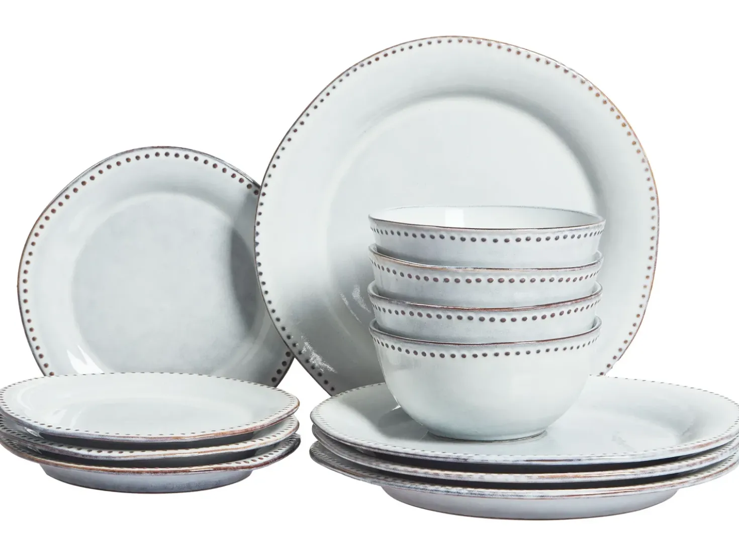 Set di 12 stoviglie CHERVIL Gres porcellanato Azzurro