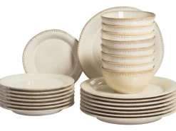 Set di 24 stoviglie CHERVIL Gres porcellanato Beige chiaro