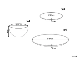 Set di 12 stoviglie CHILI Porcellana Bianco