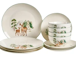 Set di 12 stoviglie CHILI Porcellana Bianco