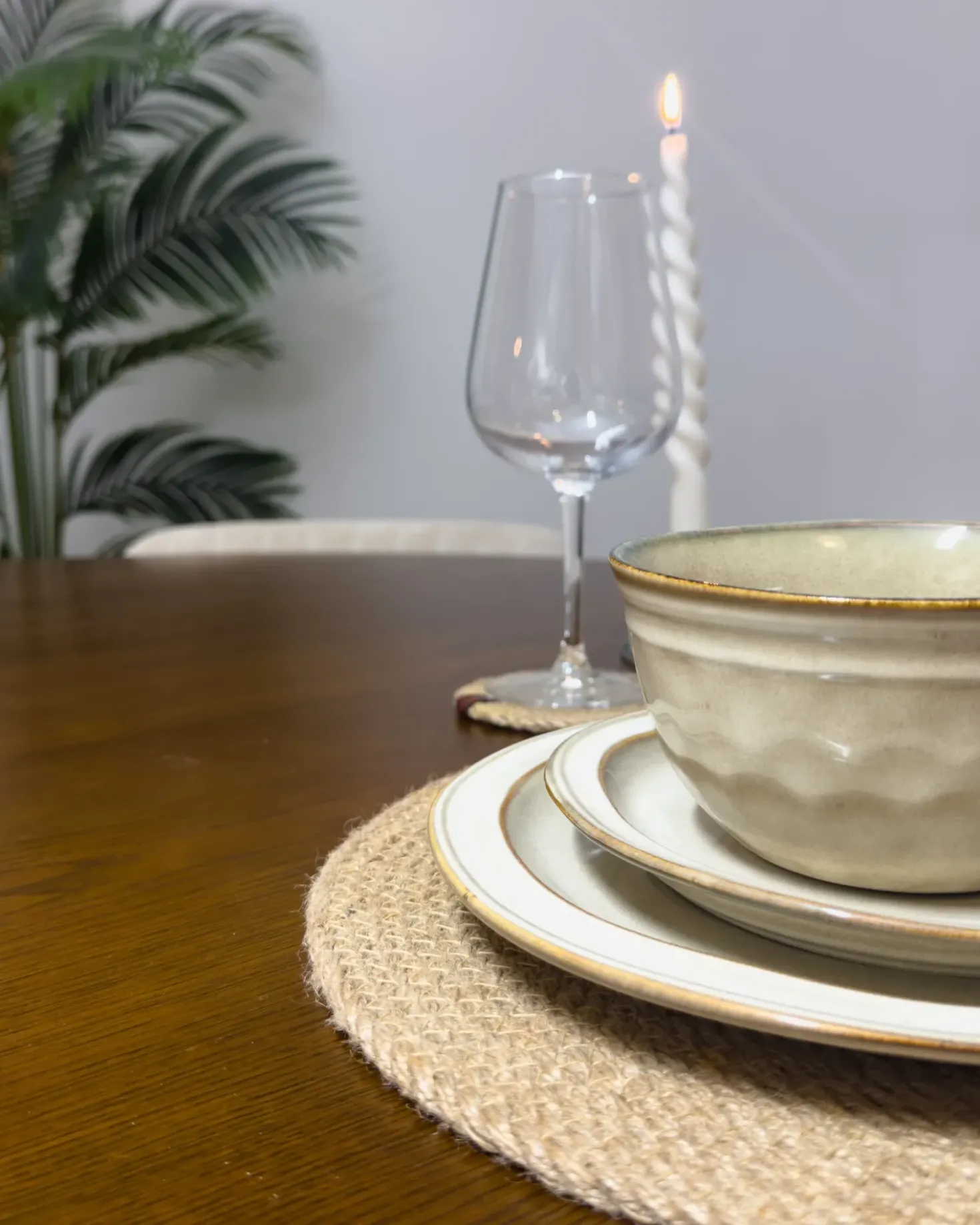 Set di 24 stoviglie CHIVES Gres porcellanato Beige chiaro