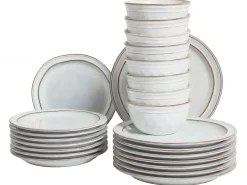 Set di 24 stoviglie CHIVES Gres porcellanato Grigio chiaro