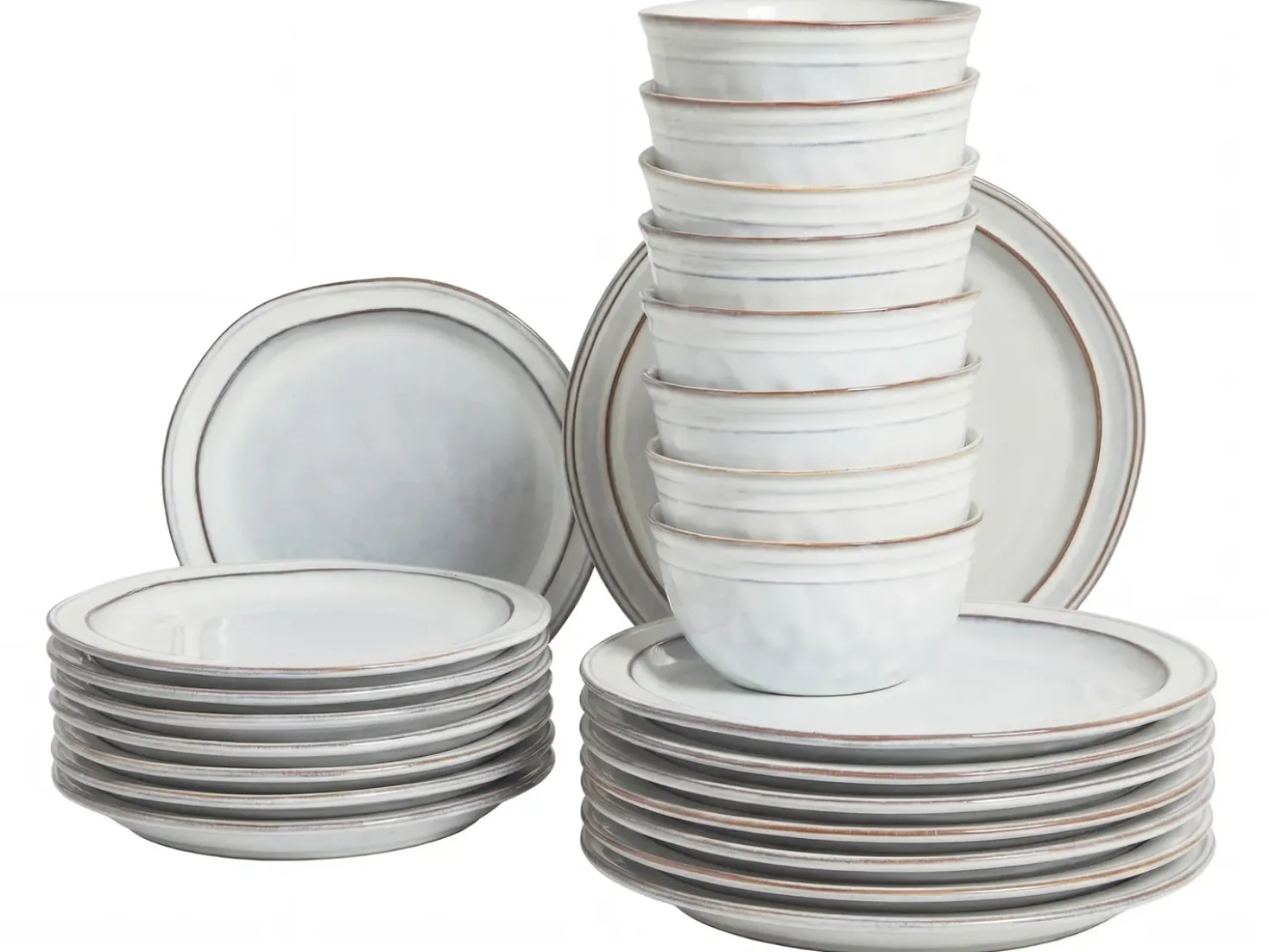 Set di 24 stoviglie CHIVES Gres porcellanato Grigio chiaro