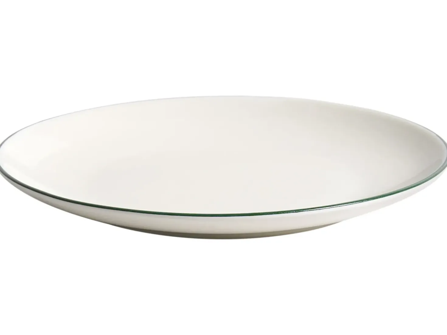 Set di 12 stoviglie CUMIN Porcellana Bianco sporco/Verde