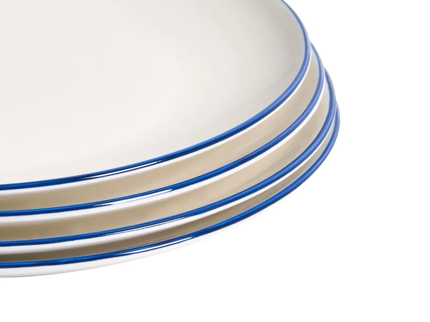 Set di 12 stoviglie CUMIN Porcellana Bianco sporco/Blu