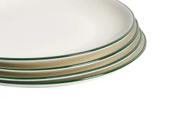 Set di 24 stoviglie CUMIN Porcellana Bianco sporco/Verde