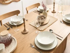 Set di 24 stoviglie CUMIN Porcellana Bianco sporco/Verde