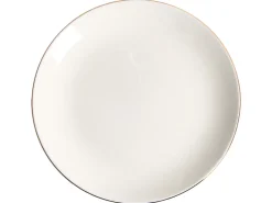 Set di 12 stoviglie CUMIN Porcellana Bianco sporco / Oro