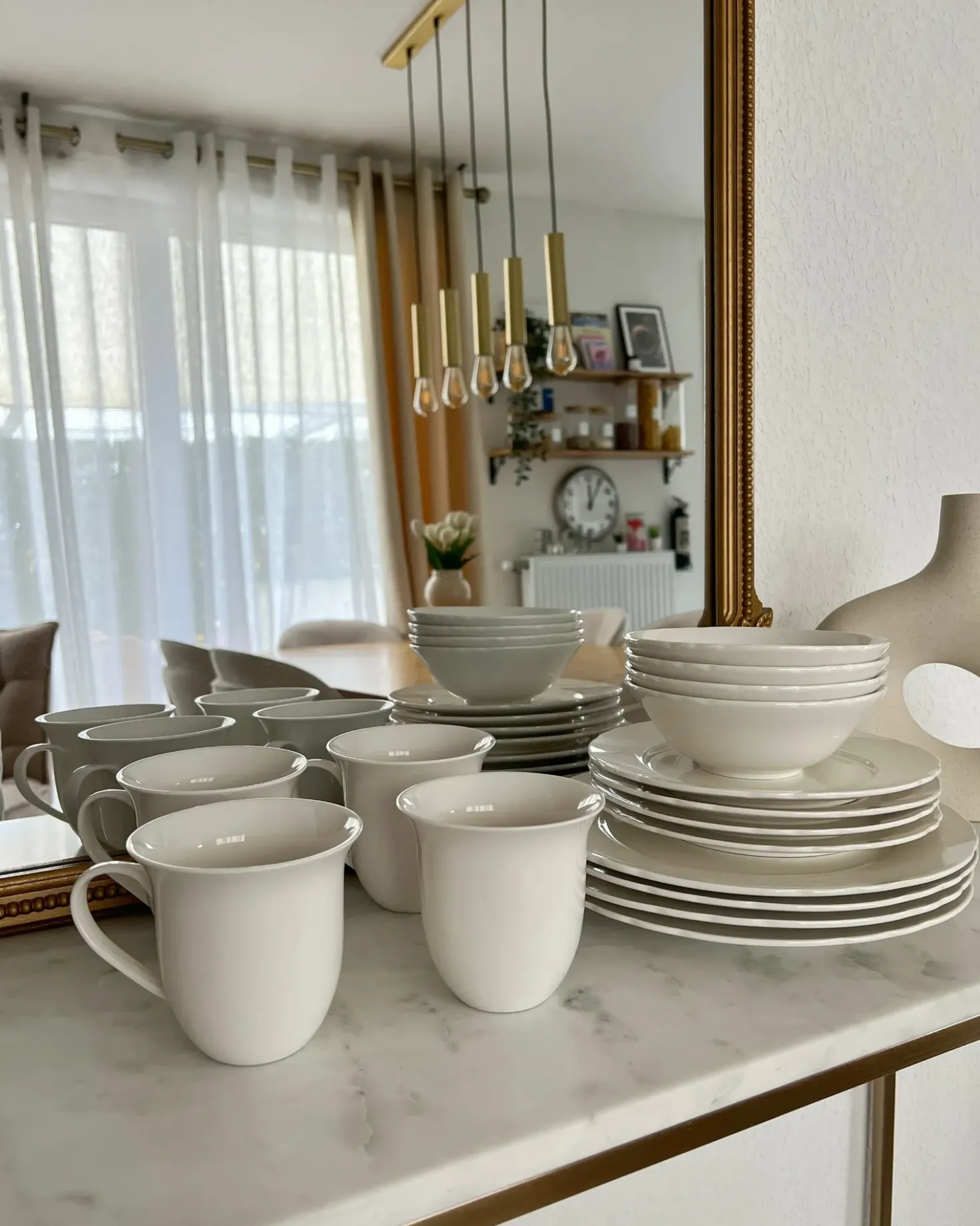 Set di 16 stoviglie ELDERBERRY Porcellana Bianco