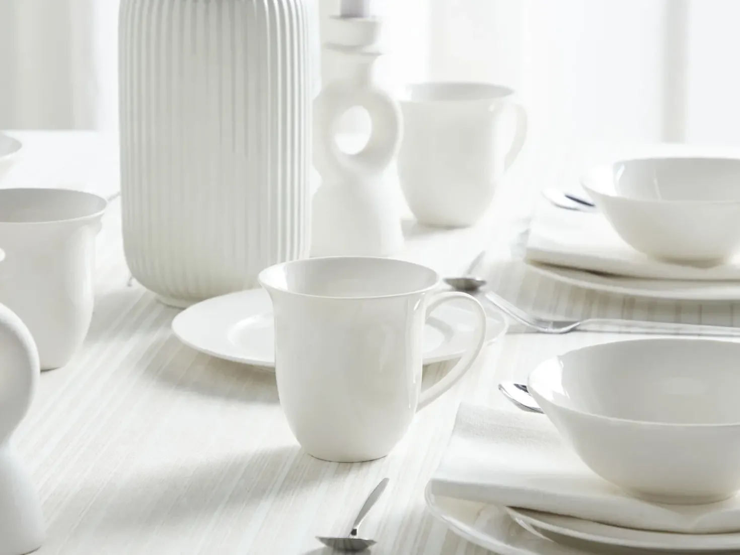 Set di 16 stoviglie ELDERBERRY Porcellana Bianco