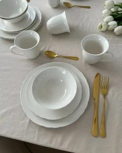 Set di 16 stoviglie ELDERBERRY Porcellana Bianco
