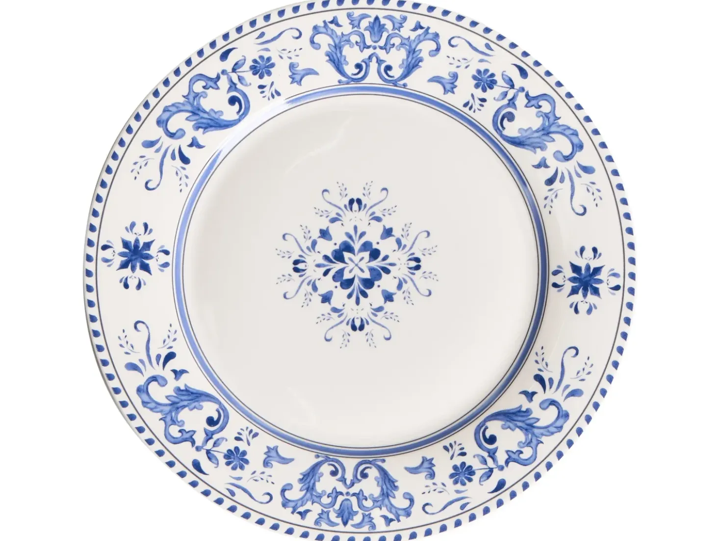 Set di 12 stoviglie GALANGAL Porcellana Bianco/Blu