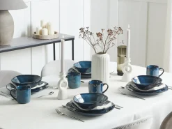 Set di 16 stoviglie HAWTHORN Gres porcellanato Blu