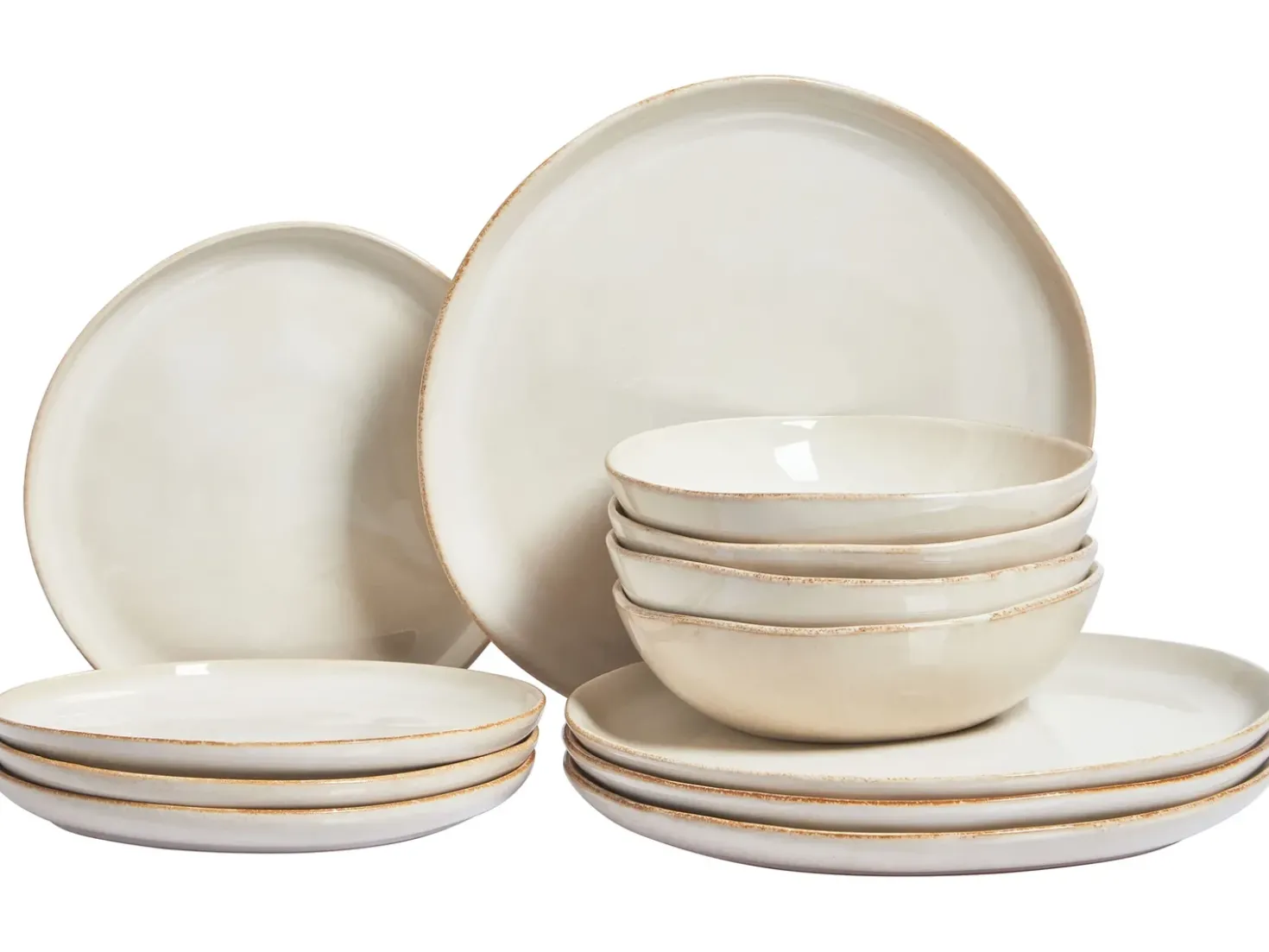 Set di 12 stoviglie HOPS Gres porcellanato Beige chiaro