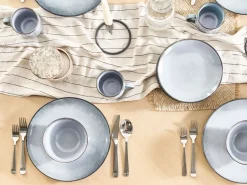 Set di 16 stoviglie JUNIPER Gres porcellanato Azzurro