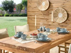 Set di 16 stoviglie JUNIPER Gres porcellanato Azzurro
