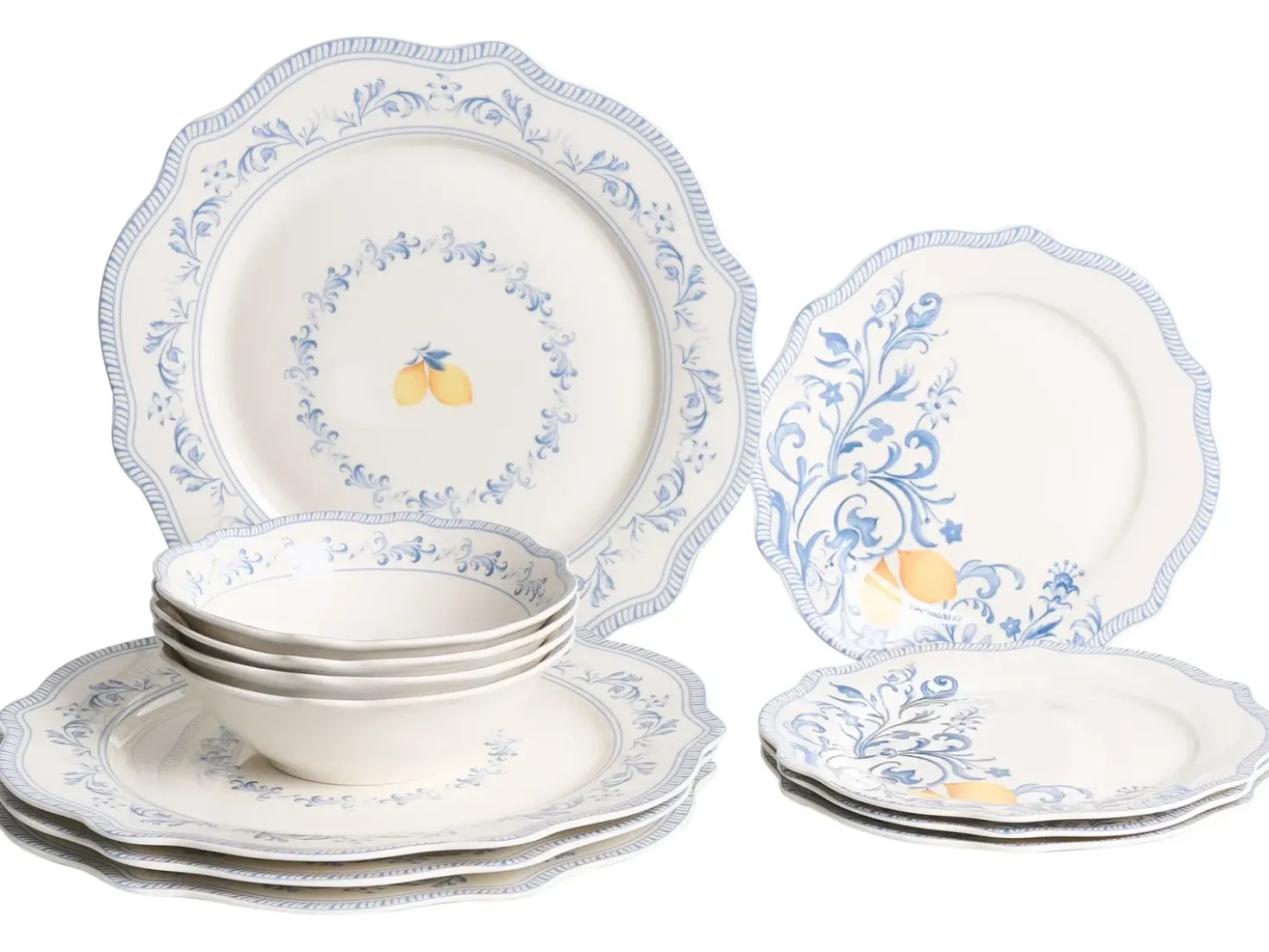 Set di 12 stoviglie LOVAGE Porcellana Bianco