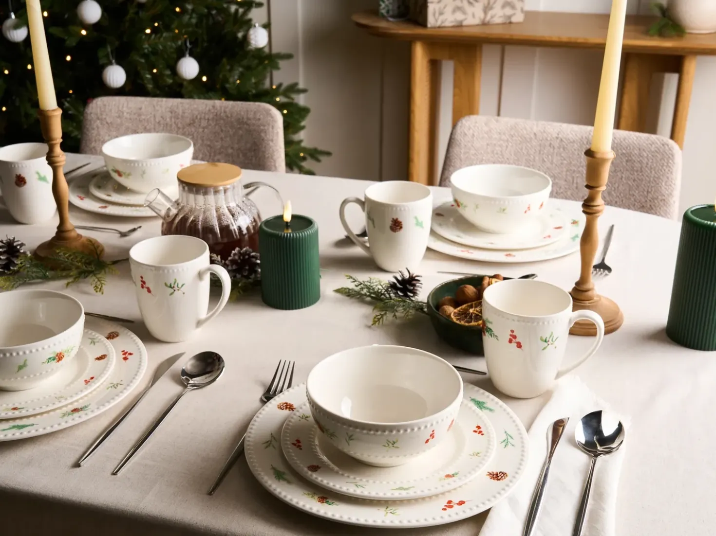 Set di 16 stoviglie MARJORAM Porcellana Bianco
