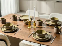 Set di 16 stoviglie NUTMEG Gres porcellanato Beige/Verde