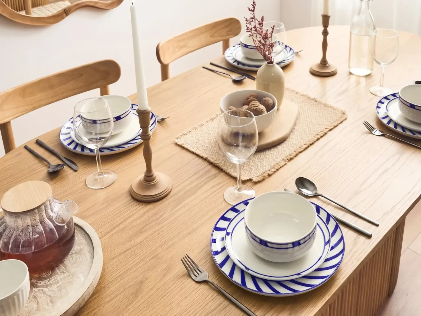Set di 24 stoviglie SHISO Porcellana Bianco/Blu