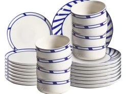 Set di 24 stoviglie SHISO Porcellana Bianco/Blu