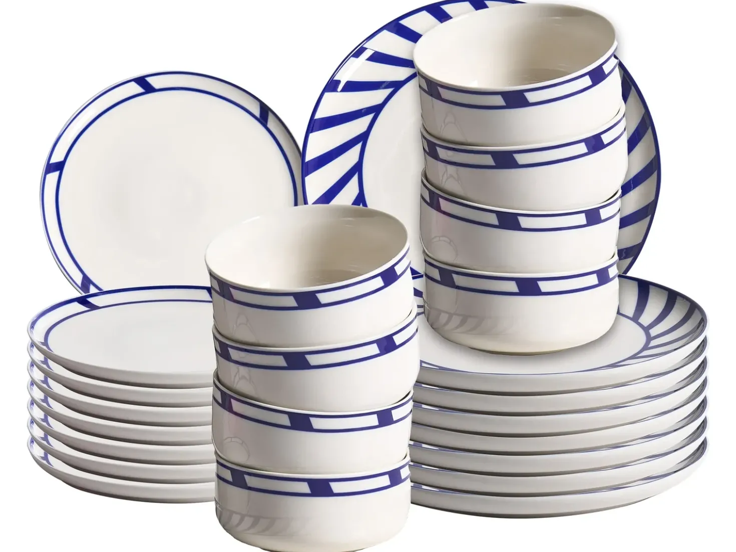 Set di 24 stoviglie SHISO Porcellana Bianco/Blu