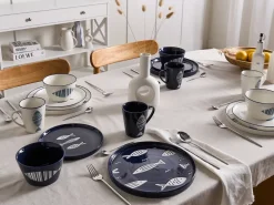 Set di 16 stoviglie TAMARIND Porcellana Bianco/Blu