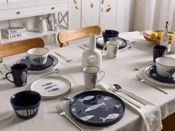 Set di 16 stoviglie TAMARIND Porcellana Bianco/Blu