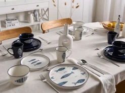 Set di 16 stoviglie TAMARIND Porcellana Bianco/Blu