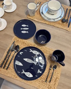 Set di 16 stoviglie TAMARIND Porcellana Bianco/Blu