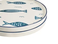 Set di 16 stoviglie TAMARIND Porcellana Bianco/Blu