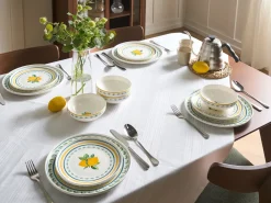 Set di 24 stoviglie TARRAGON Porcellana Bianco/Verde