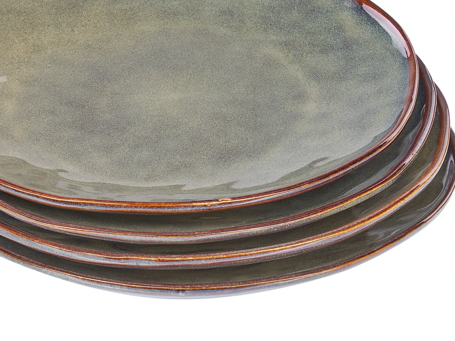 Set di 16 stoviglie THYME Gres porcellanato Verde scuro